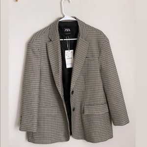 Zara oversized plaid blazer
